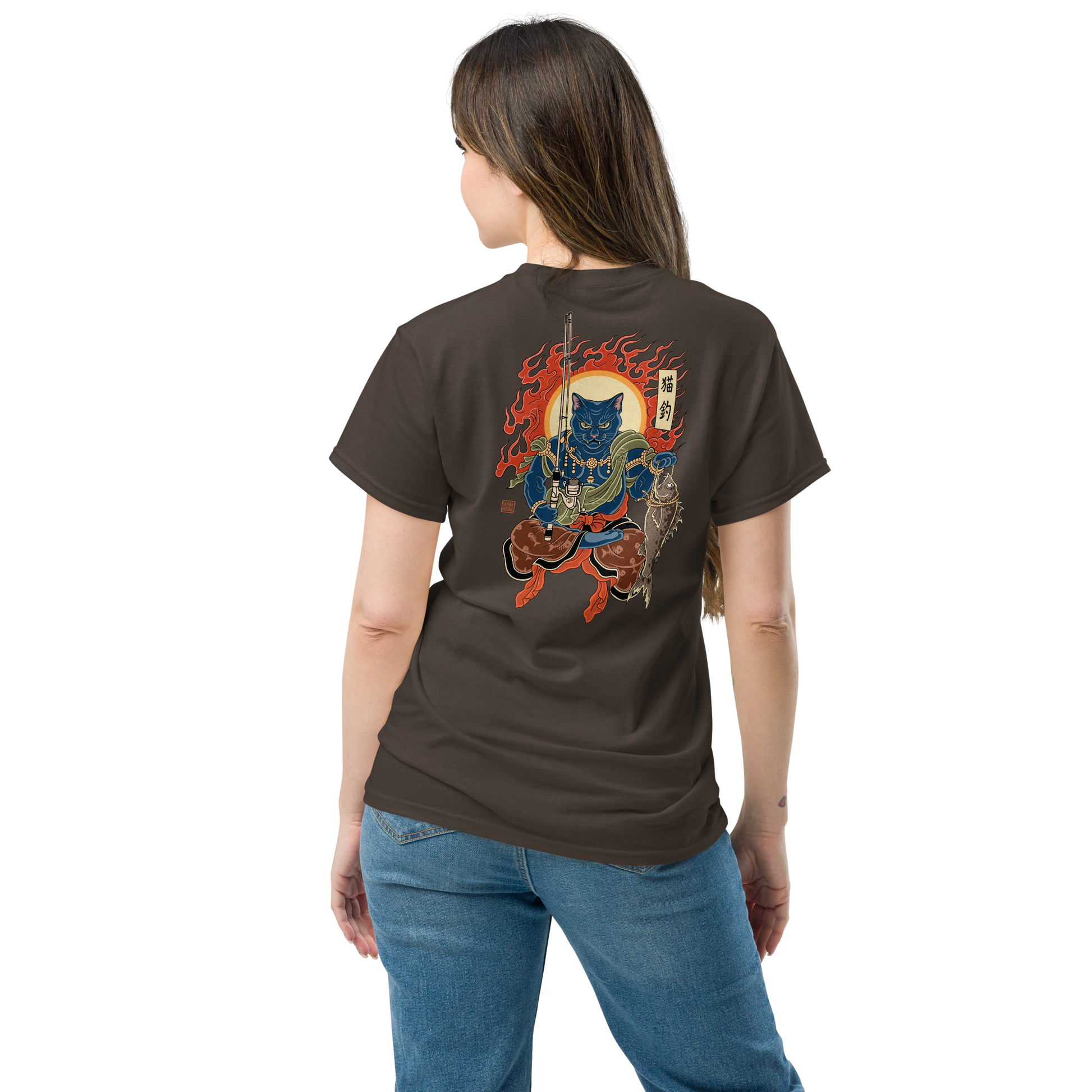The Great Neko Fishing T-shirt Classic - Samurai Original