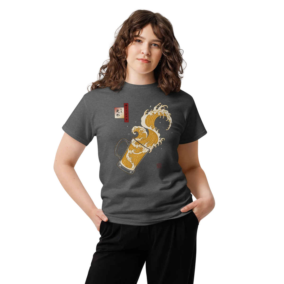 Beer Wave Ukiyo-e Classic T-Shirt - Samurai Original