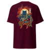 The Great Neko Fishing T-shirt Classic Maroon - Samurai Original
