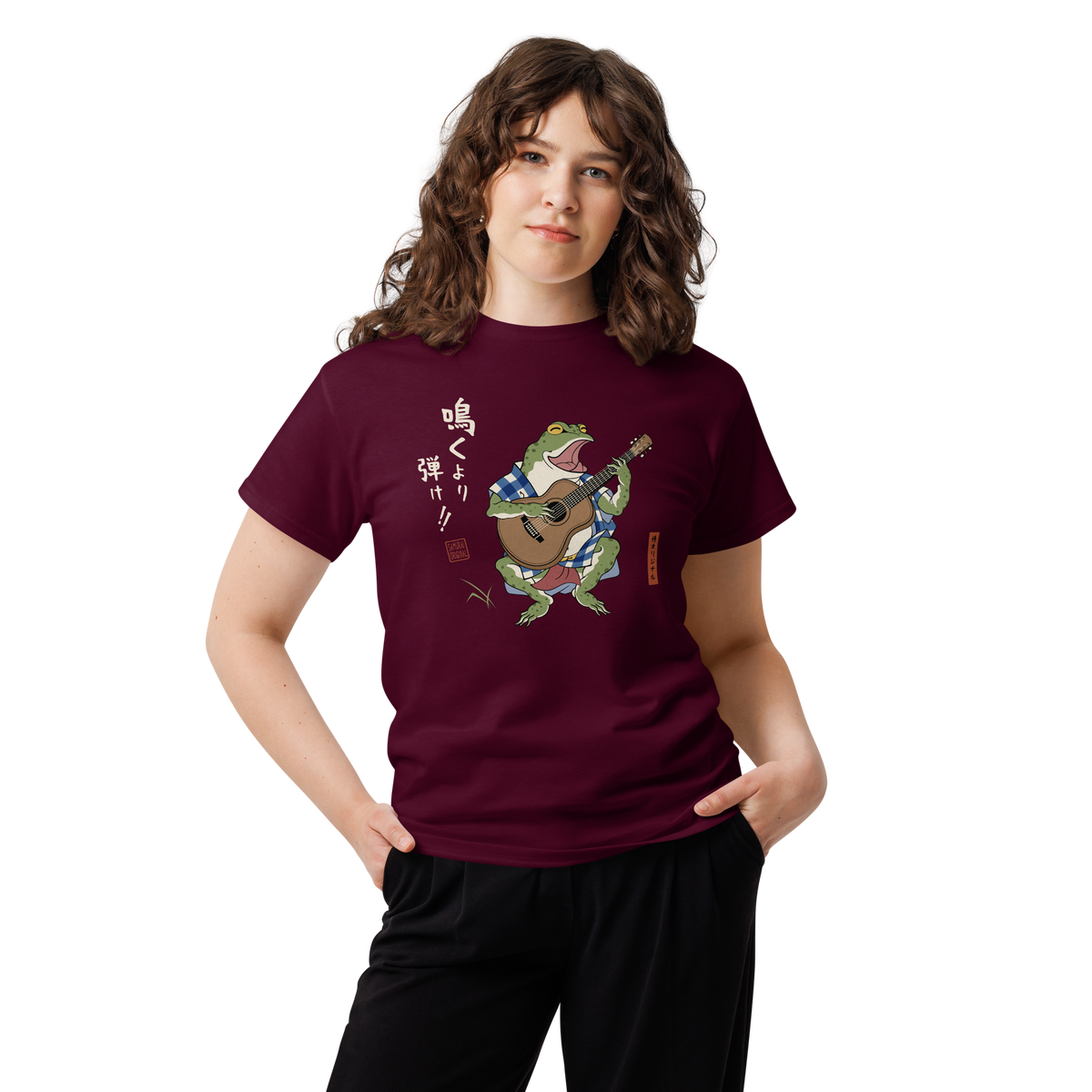 Samurai Frog Acoustic Guitar Classic T-Shirt - Samurai Original