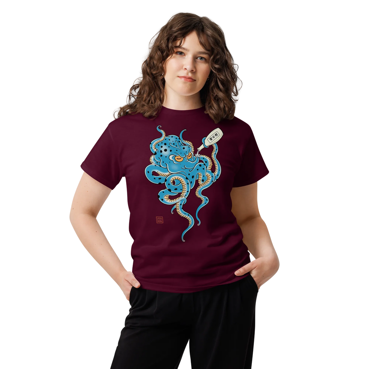 Tipsy Octopus Japanese Sake Classic T-Shirt - Samurai Original