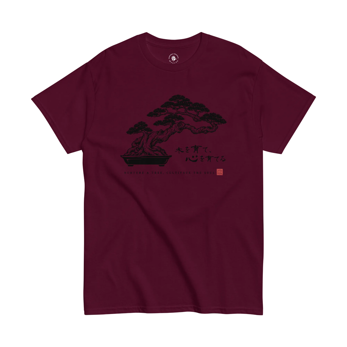 Bonsai – Nurture a Tree Nurture the Soul Classic T-Shirt Maroon - Samurai Original