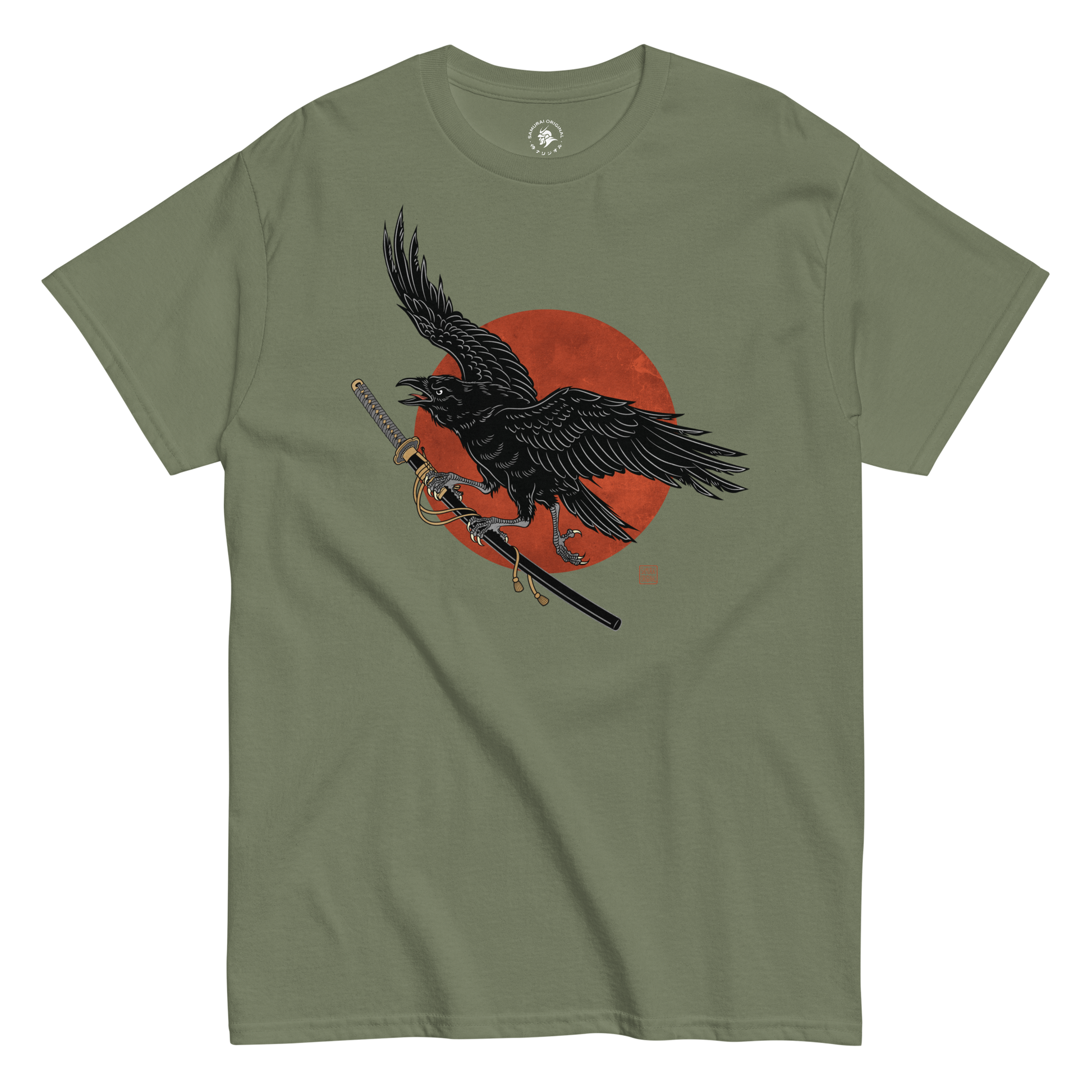 Ronin Raven Classic T-shirt Military Green - Samurai Original