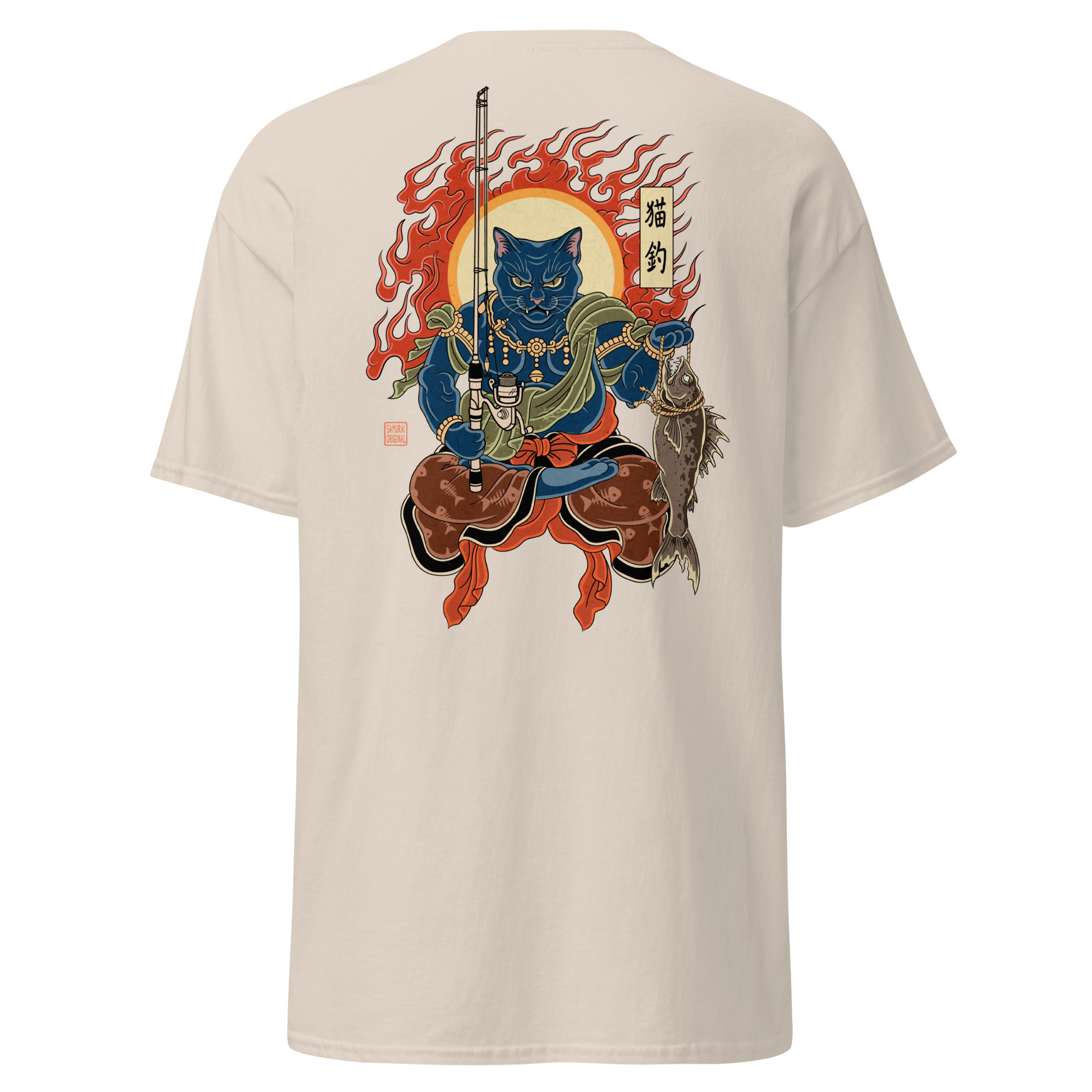 The Great Neko Fishing T-shirt Classic Natural - Samurai Original