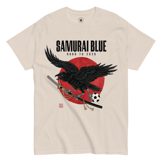 Samurai Blue Raven Katana Road to 2026 Classic T-shirt Natural - Samurai Original