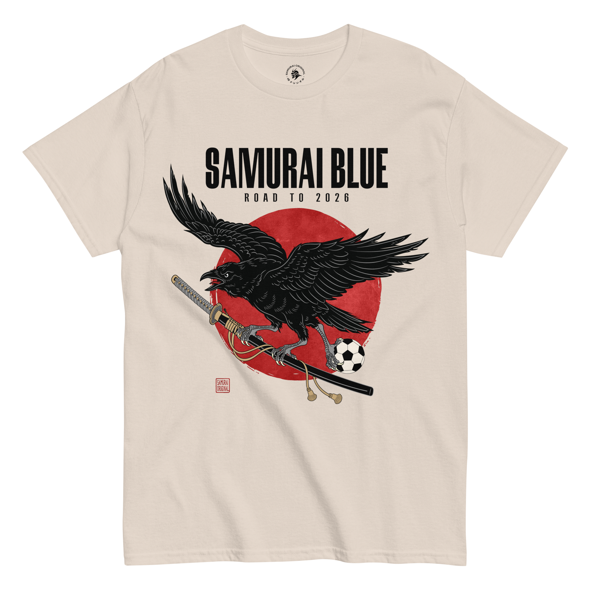 Samurai Blue Raven Katana Road to 2026 Classic T-shirt Natural - Samurai Original