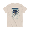 Skiing Samurai Ukiyo-e Classic T-Shirt Natural - Samurai Original
