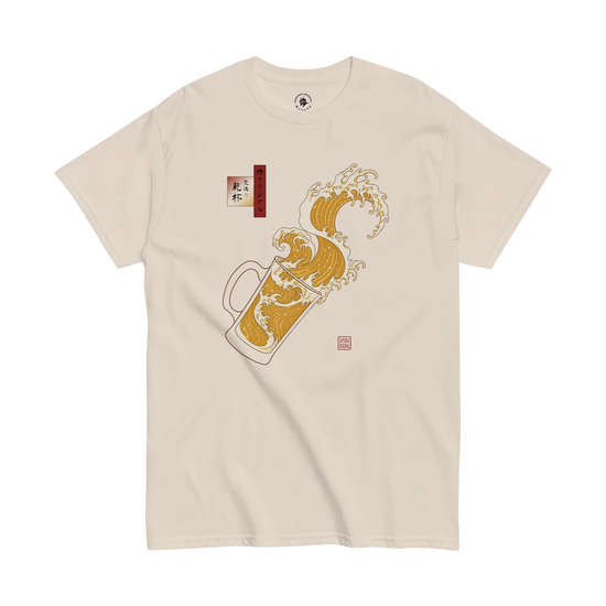 Beer Wave Ukiyo-e Classic T-Shirt Natural - Samurai Original