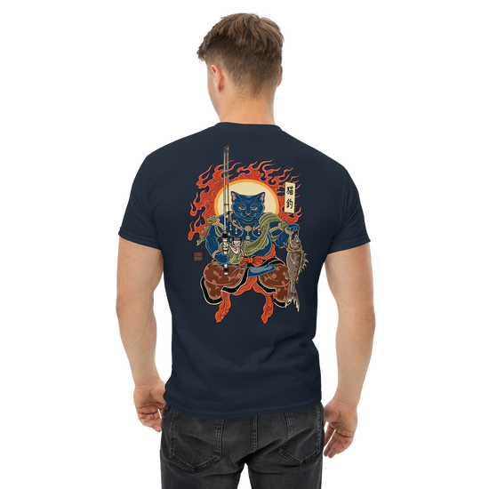 The Great Neko Fishing T-shirt Classic - Samurai Original