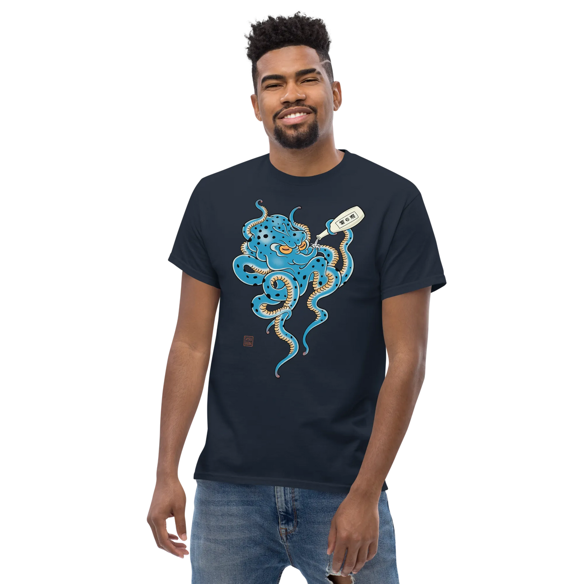 Tipsy Octopus Japanese Sake Classic T-Shirt - Samurai Original