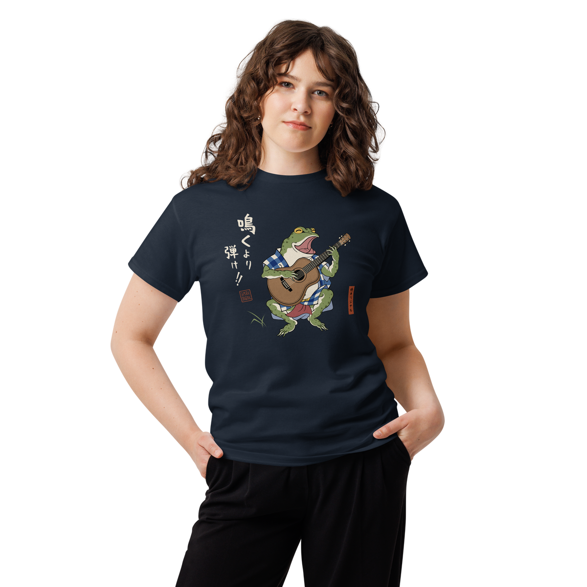 Samurai Frog Acoustic Guitar Classic T-Shirt - Samurai Original