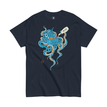 Tipsy Octopus Japanese Sake Classic T-Shirt Navy - Samurai Original