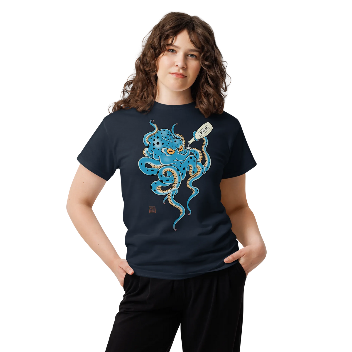 Tipsy Octopus Japanese Sake Classic T-Shirt - Samurai Original