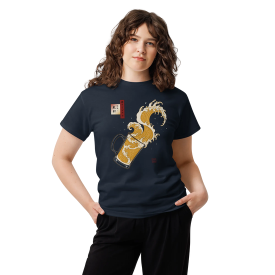 Beer Wave Ukiyo-e Classic T-Shirt - Samurai Original