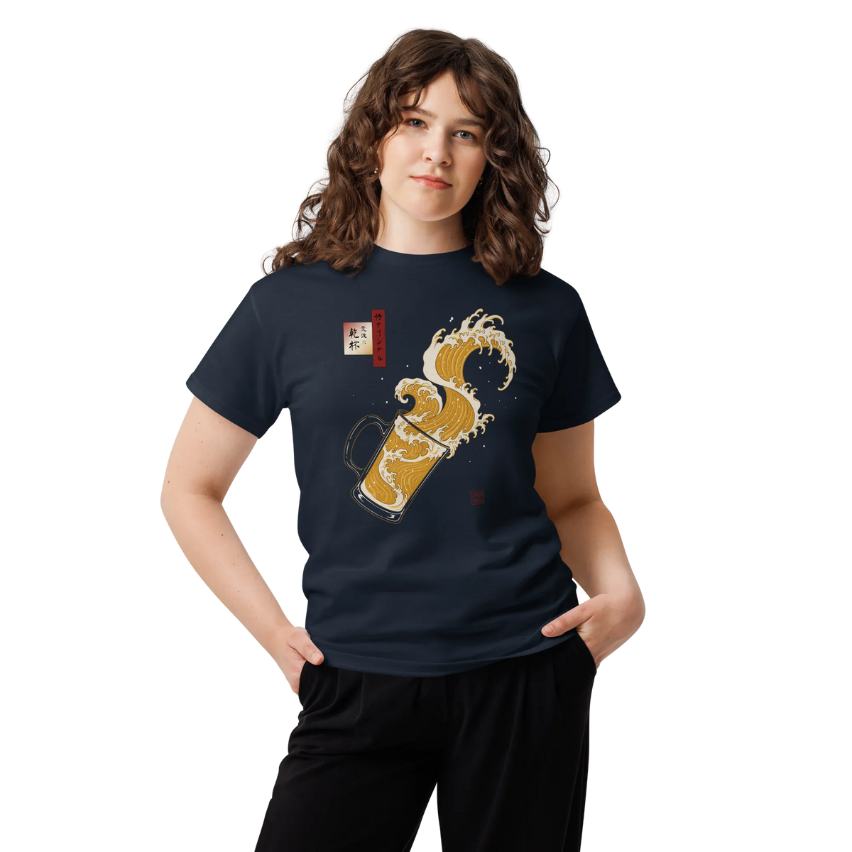 Beer Wave Ukiyo-e Classic T-Shirt - Samurai Original