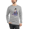Geisha Harmonica Japanese Ukiyo-e Unisex Long Sleeve Tee