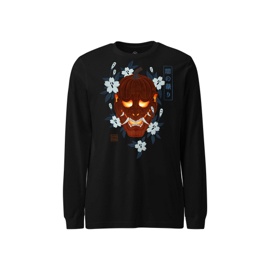 Hannya Pumpkin Halloween Japanese Ukiyo-e Unisex Long Sleeve Tee