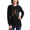 Samurai Skeleton Dance Halloween Japanese Ukiyo-e Unisex Long Sleeve Tee