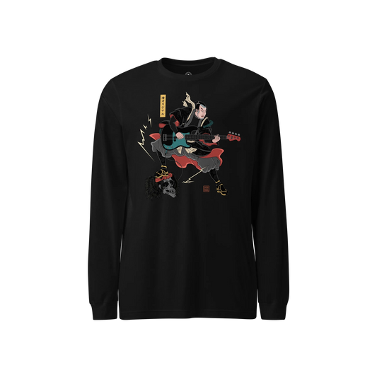 Samurai Bassist Japanese Ukiyo-e Unisex Long Sleeve Tee No.8
