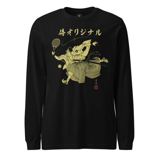 Samurai Tennis Japanese Ukiyo-e Unisex Long Sleeve Tee No.3