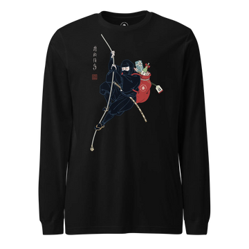 Ninja Santa Christmas Japanese Ukiyo-e Unisex Long Sleeve Tee