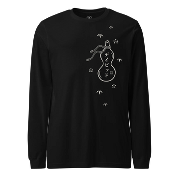 Japanese Custom Name Lucky Gourd Crest Unisex Long Sleeve Tee