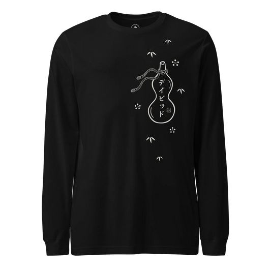 Japanese Custom Name Lucky Gourd Crest Unisex Long Sleeve Tee