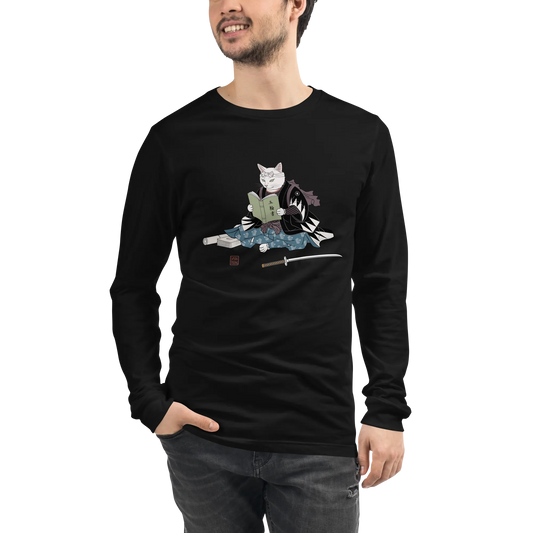 Samurai Cat & The Book of Five Rings Unisex Long Sleeve Tee