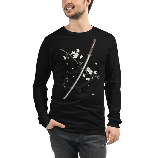 Sakura Katana Samurai Unisex Long Sleeve Tee