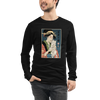Geisha and Cat 1 Ukiyo-e Unisex Long Sleeve Tee