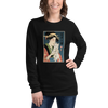 Geisha and Cat 1 Ukiyo-e Unisex Long Sleeve Tee