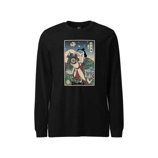 Samurai Photographer 5 Camera Ukiyo-e Unisex Long Sleeve Tee