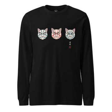 The Kabuki Neko Trio Unisex Long Sleeve Tee