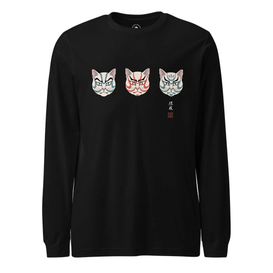 The Kabuki Neko Trio Unisex Long Sleeve Tee