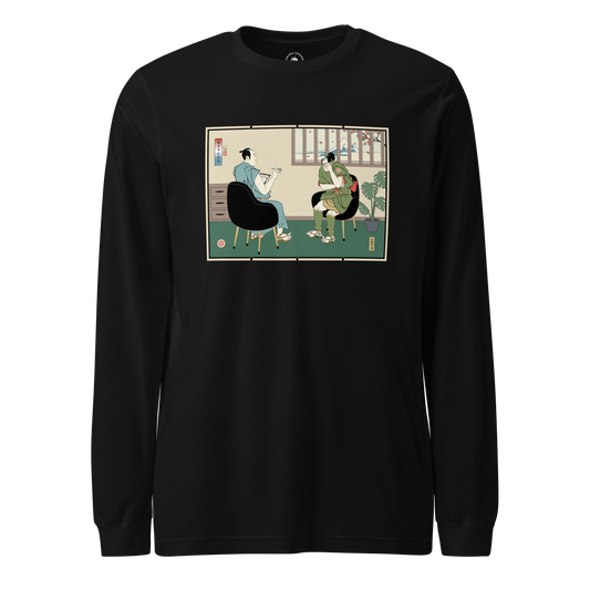 Samurai Psychologist Japanese Ukiyo-e Unisex Long Sleeve Tee - Samurai Original