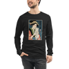 Geisha and Cat 1 Ukiyo-e Unisex Long Sleeve Tee