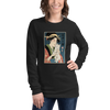 Geisha and Cat 1 Ukiyo-e Unisex Long Sleeve Tee