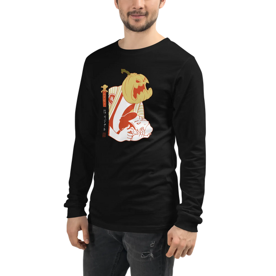 Halloween Pumpkin Japanese Ukiyo-e Unisex Long Sleeve Tee -