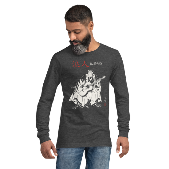 Ronin Guitar Blues Japanese Art Unisex Long Sleeve Tee - Samurai Original
