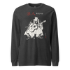 Ronin Guitar Blues Japanese Art Unisex Long Sleeve Tee Dark Grey Heather - Samurai Original