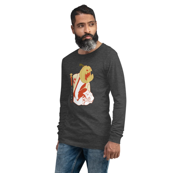 Halloween Pumpkin Japanese Ukiyo-e Unisex Long Sleeve Tee -