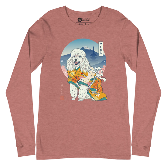 Poodle Dog Japanese Ukiyo-e Unisex Long Sleeve Tee - Samurai Original