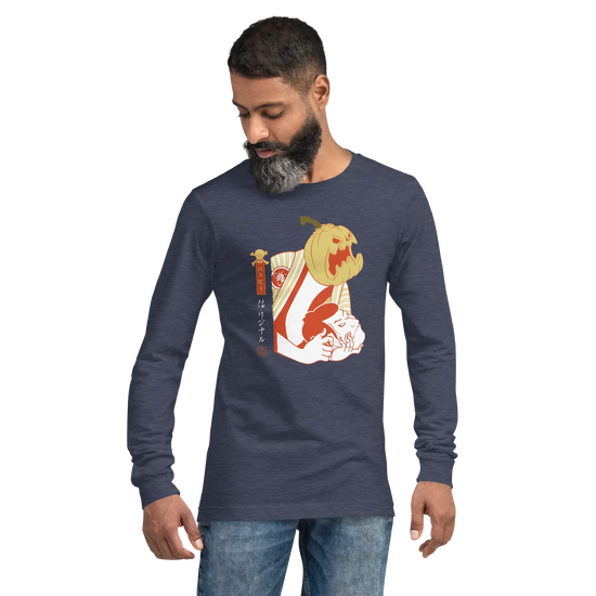 Halloween Pumpkin Japanese Ukiyo-e Unisex Long Sleeve Tee -