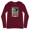 Samurai Drummer 5 Percussion Music Ukiyo-e Unisex Long Sleeve Tee Maroon - Samurai Original