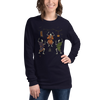 Samurai Skeleton Dance Halloween Japanese Ukiyo-e Unisex Long Sleeve Tee