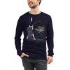 Samurai vs Sea Monste Japanese Ukiyo-e Unisex Long Sleeve Tee