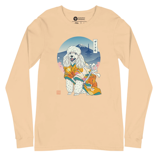 Poodle Dog Japanese Ukiyo-e Unisex Long Sleeve Tee - Samurai Original