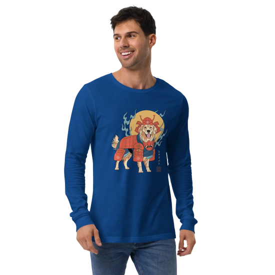 Golden Retriever Japanese Ukiyo-e Unisex Long Sleeve Tee -
