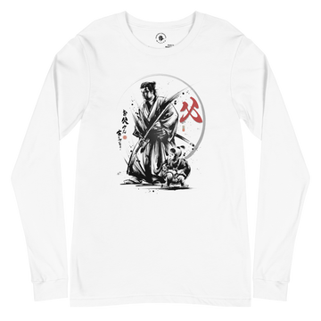 Happy Father's Day Sumi-e Japanese Ink Unisex Long Sleeve Tee 2XL - Samurai Original