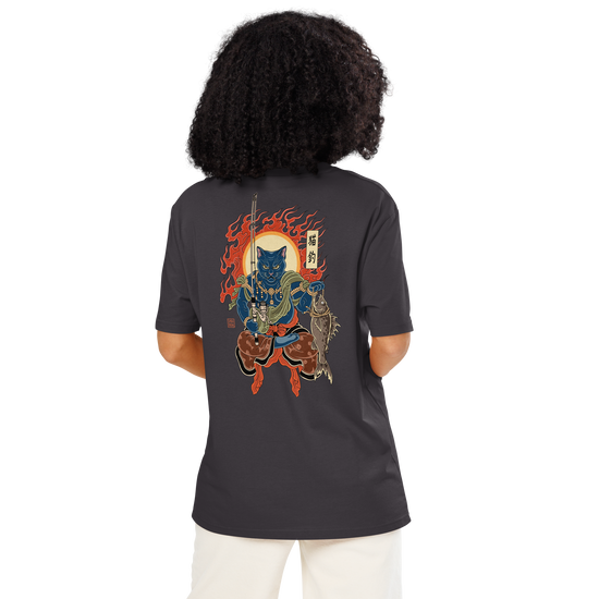 The Great Neko Fishing Organic T-shirt - Samurai Original